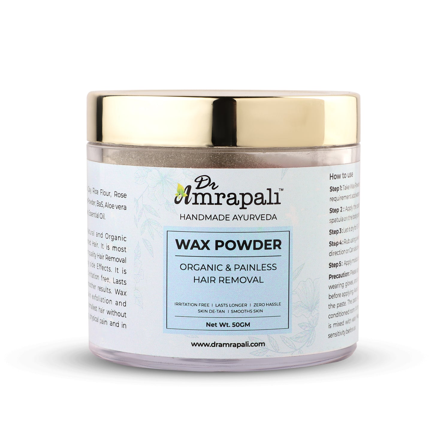 Dr. Amrapali Wax Powder – Natural & Painless Hair Removal (50 gm)