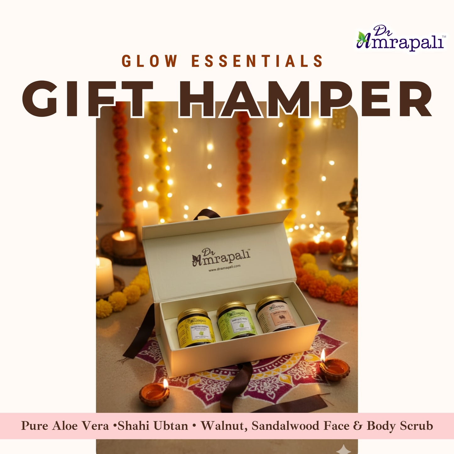 Glow Essentials Gift Hamper (Aloe Vera Gel • Herbal Scrub • Ubtan)