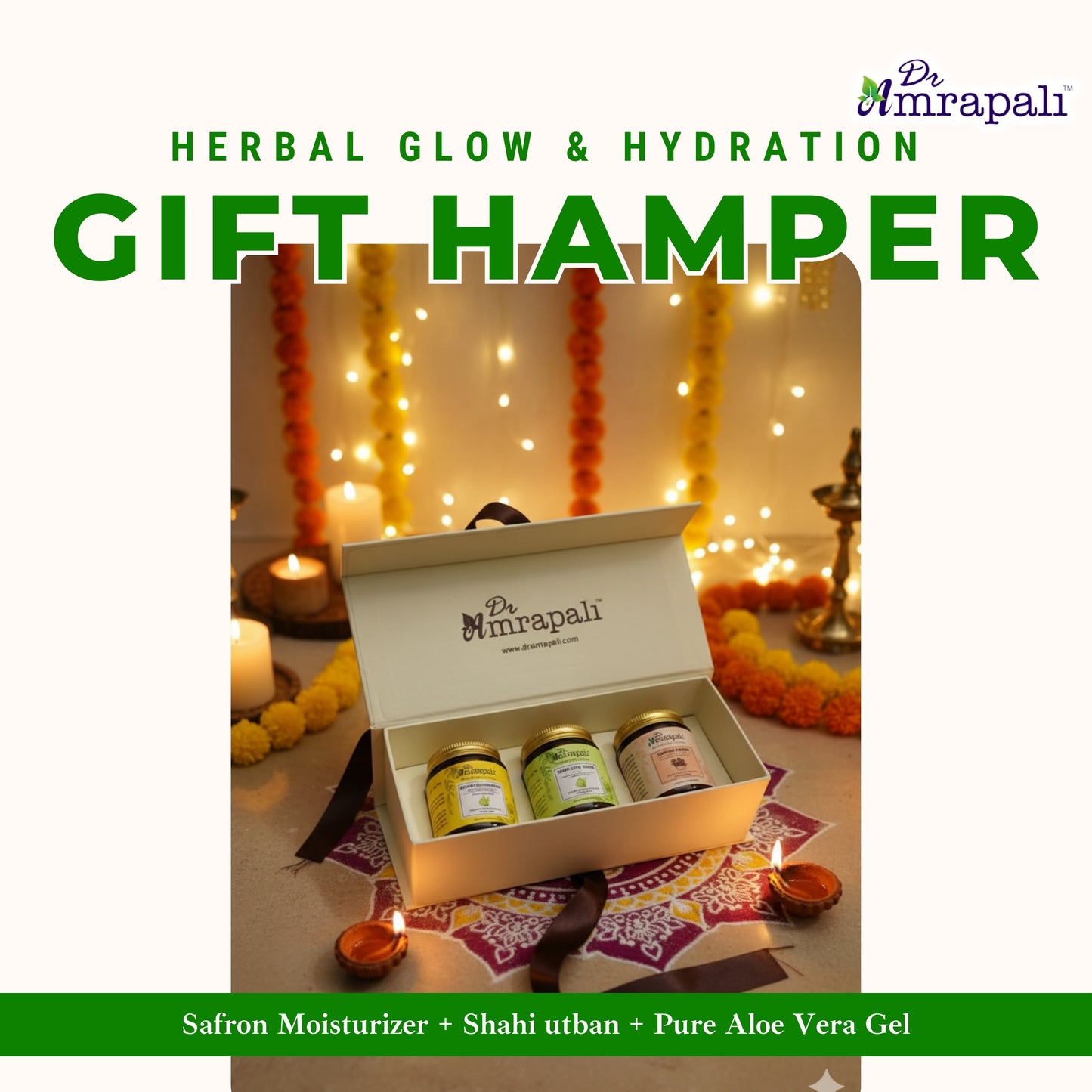 Herbal Glow & Hydration Hamper (Moisturizer • Aloe Vera Gel • Ubtan)
