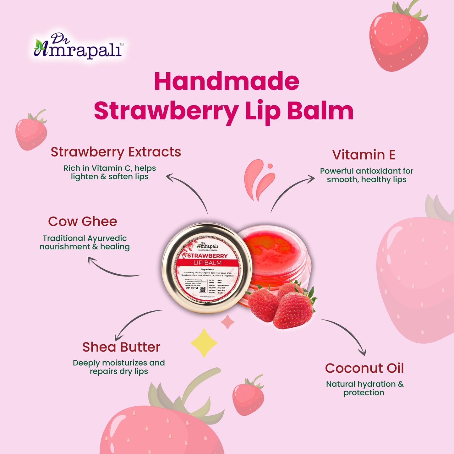 Strawberry Lip Balm (Natural & Nourishing)