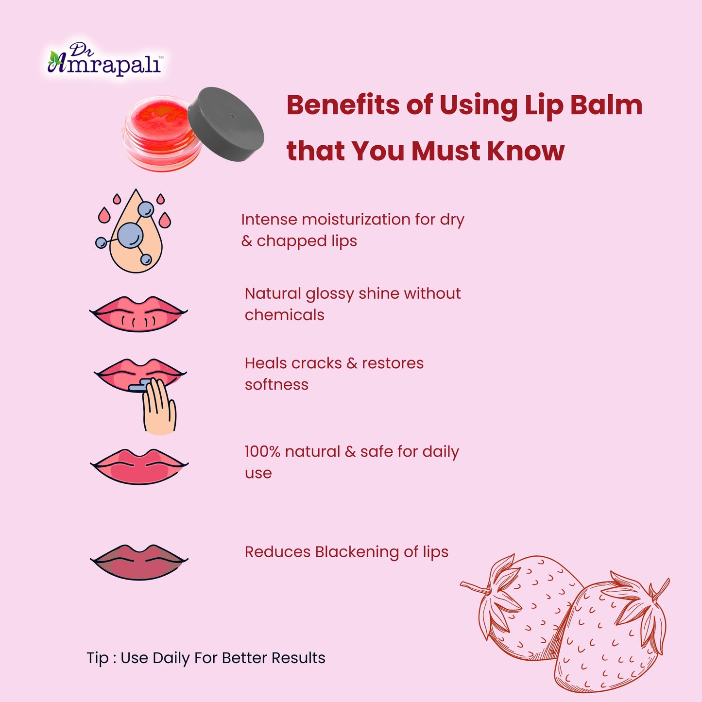 Strawberry Lip Balm (Natural & Nourishing)