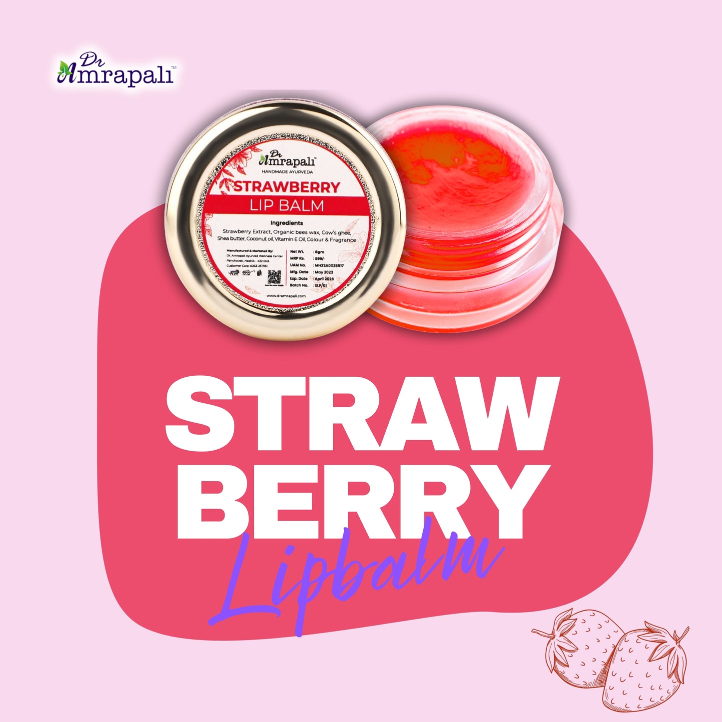 Strawberry Lip Balm (Natural & Nourishing)