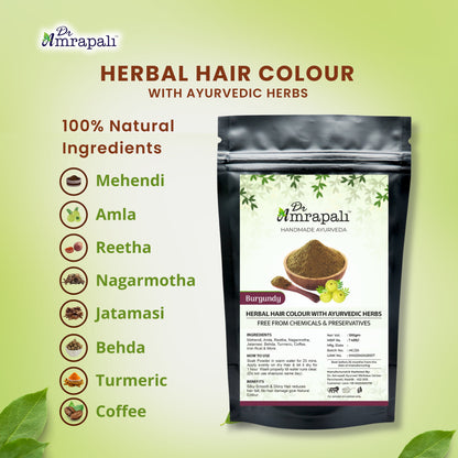 Dr. Amrapali Herbal Hair Colour Brown – Henna based Ayurvedic Hair colour Powder (100gm)