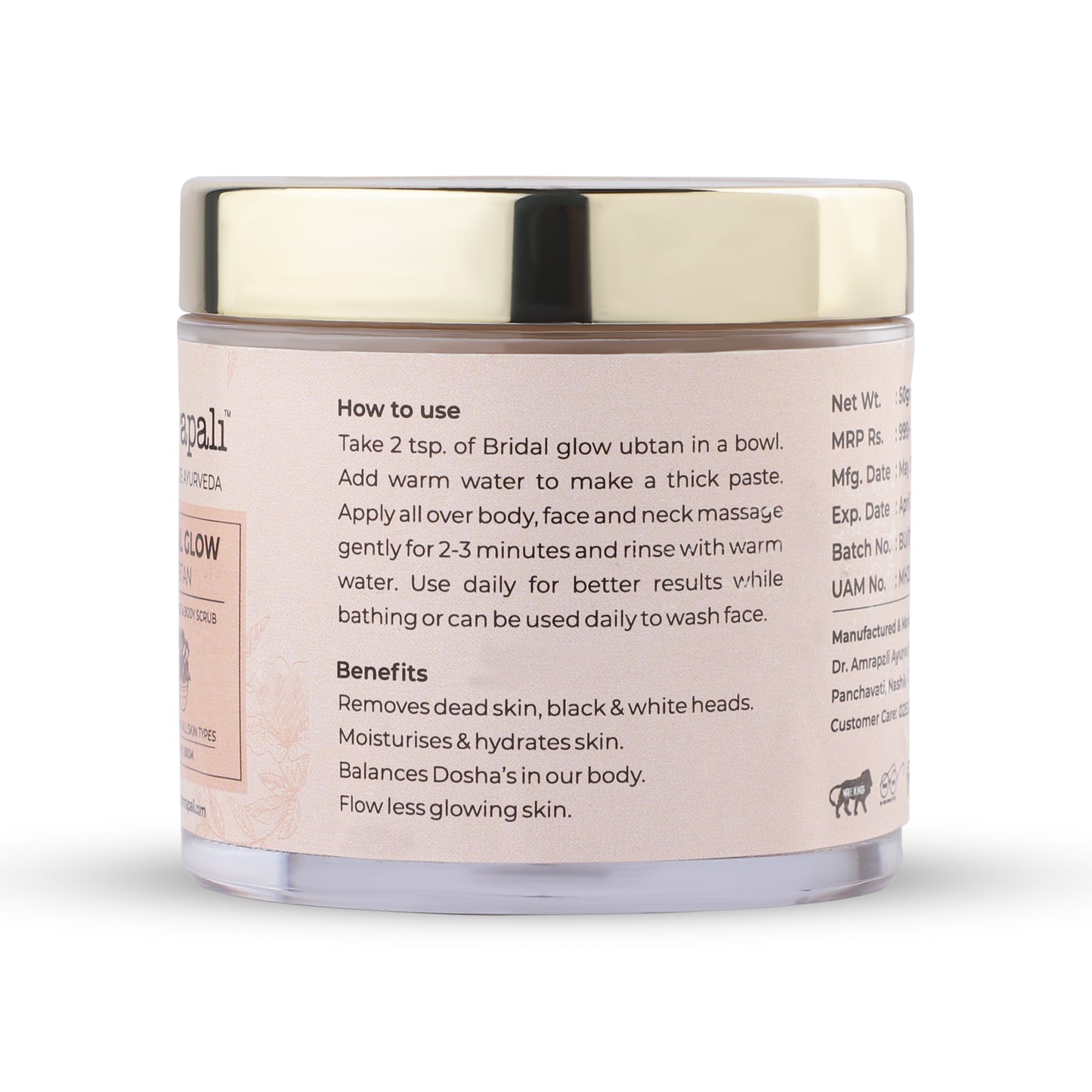 Bridal Glow Ubtan – Natural Face & Body Scrub By Dr. Amrapali | Handmade Ayurveda